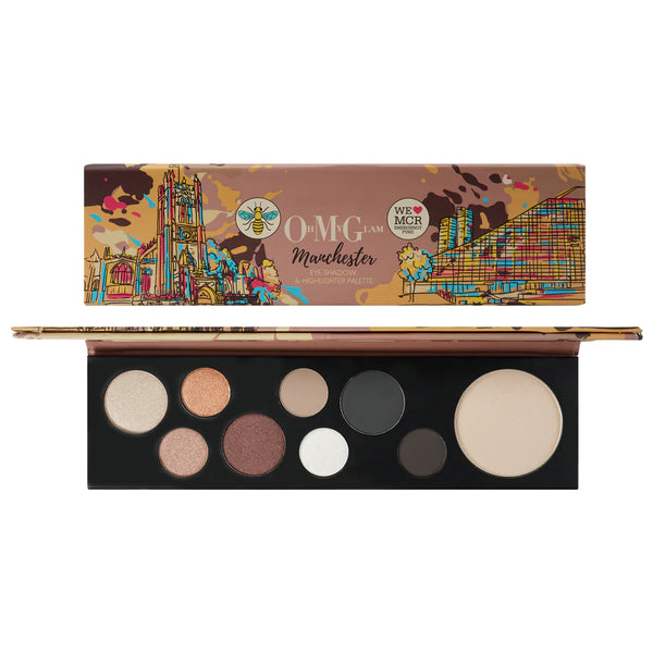 OH MY GLAM MANCHESTER EYE SHADOW & HIGHLIGHTER PALETTE 1A2046